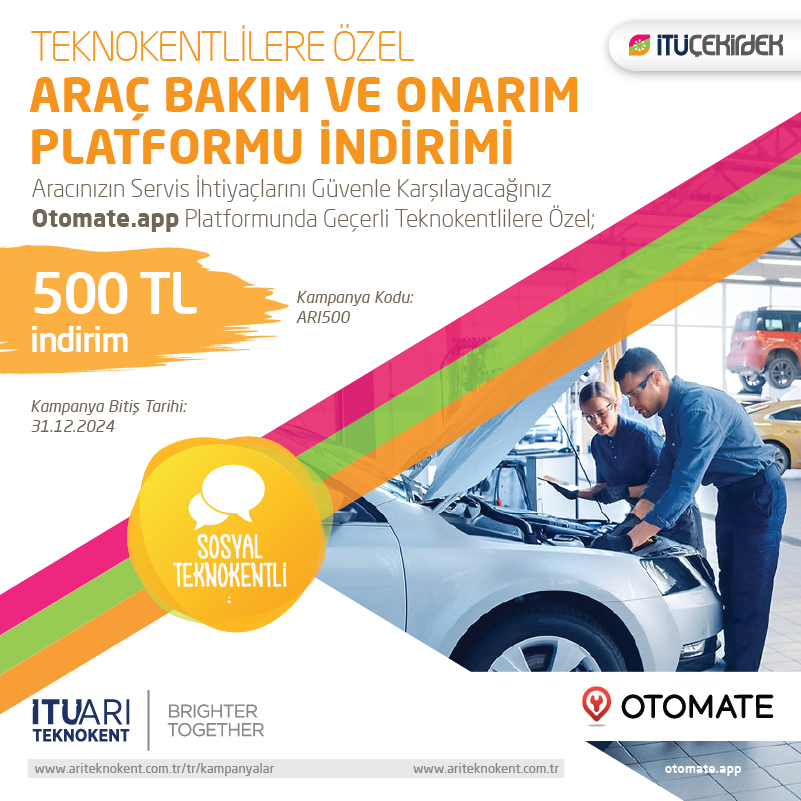 Teknokentlilere Özel Araç Bakım ve Onarım Platformu İndirimi