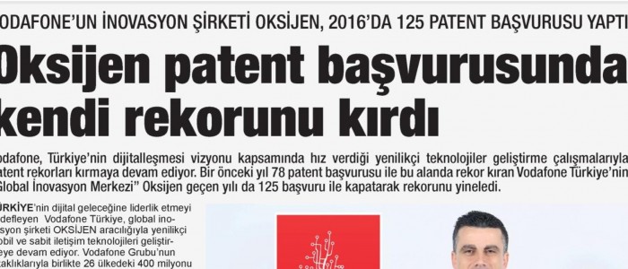 OKSİJEN PATENT BAŞVURUSUNDA KENDİ REKORUNU KIRDI